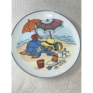 Vintage Plate A Year With Paddington Bear A Day At The Beach  1981 Rare